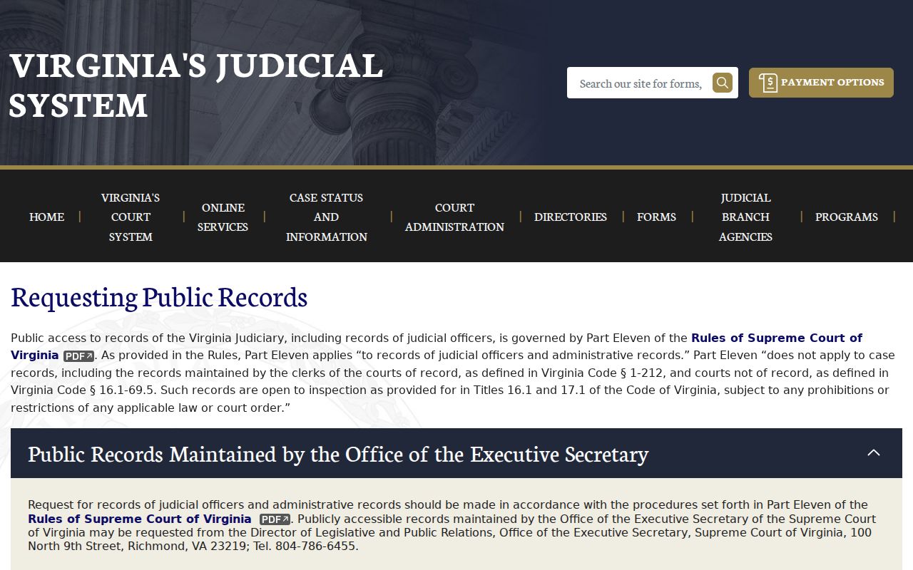 Charlotte County warrant record requests use the Virginia court clerk process