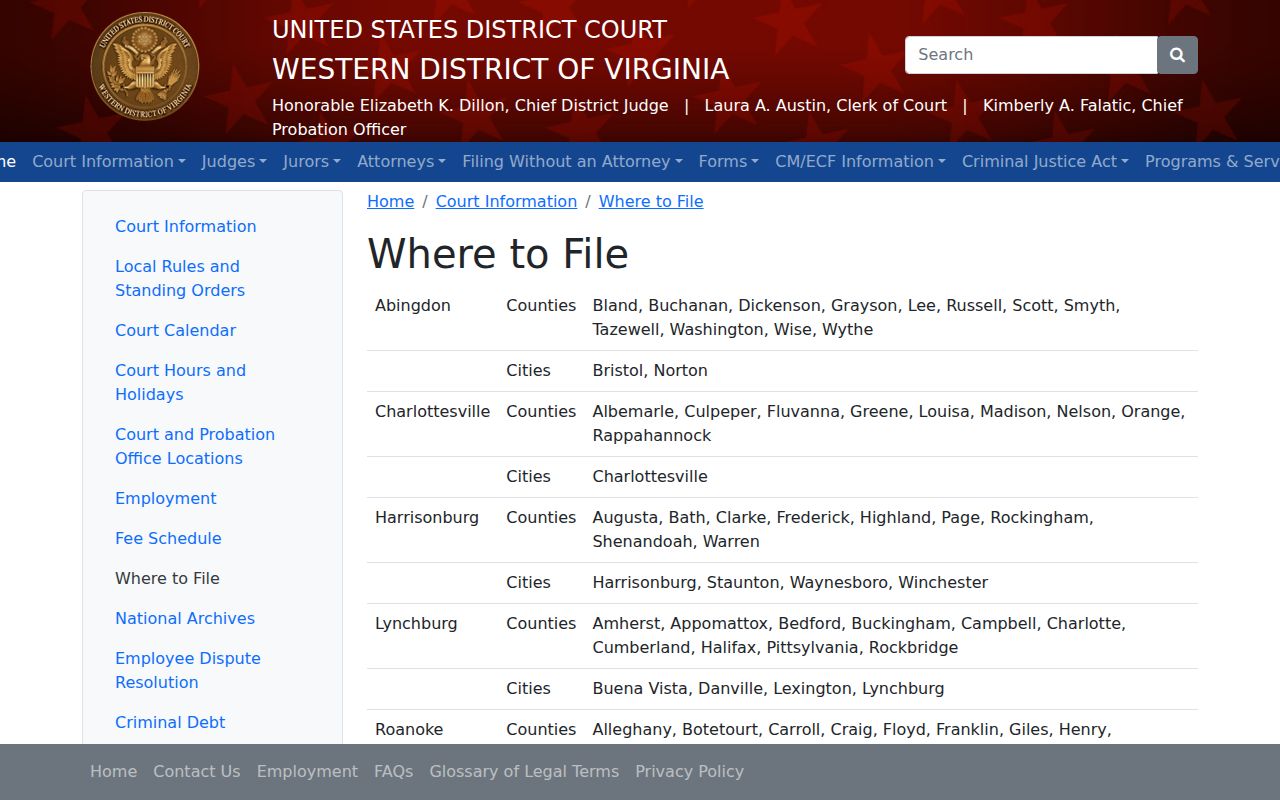 Charlotte County federal arrest warrant questions route to the Lynchburg Division